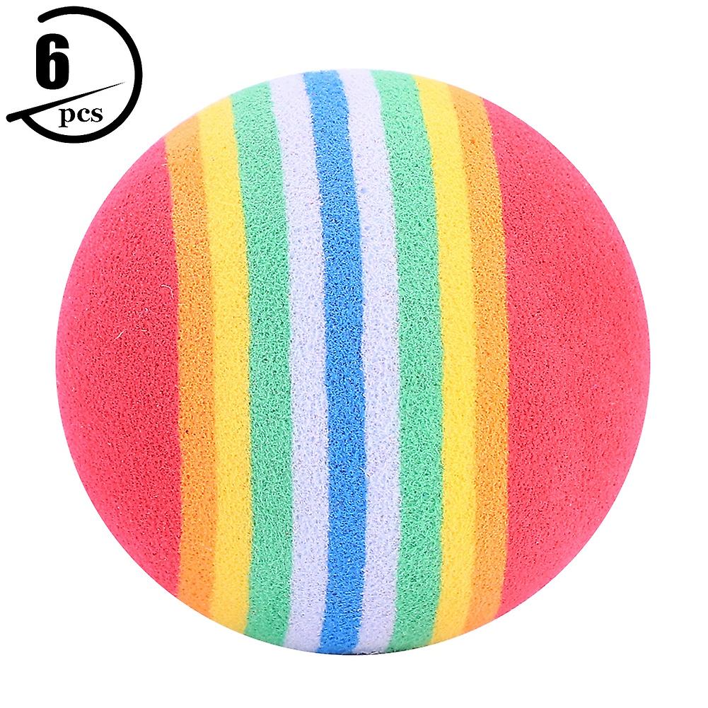 6pcs 4cm Durable Eva Golf Rainbow Balls Golfer Practice Indoor Training Accessory Red