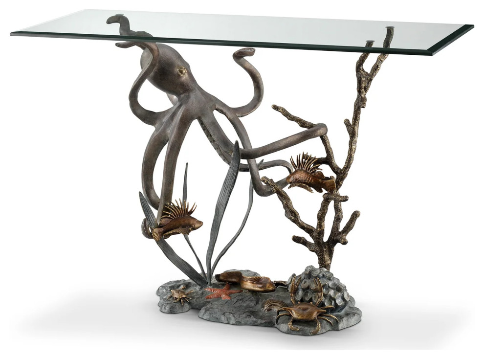 Octopus and Sea Life Console Table   Beach Style   Console Tables   by SPI  Houzz