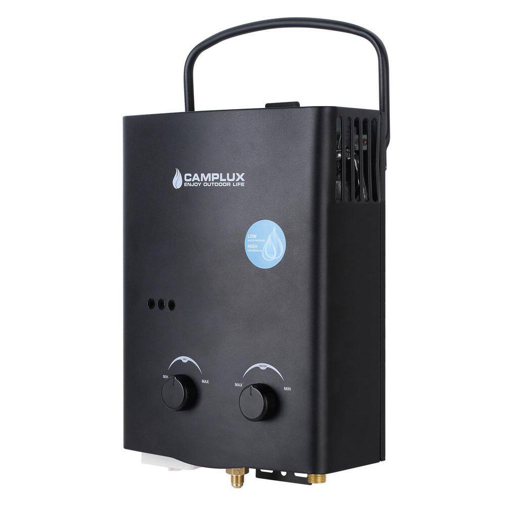 CAMPLUX ENJOY OUTDOOR LIFE Camplux 5L 1.32 GPM Outdoor Portable Propane Gas Tankless Water Heater in Black AY132B-N1