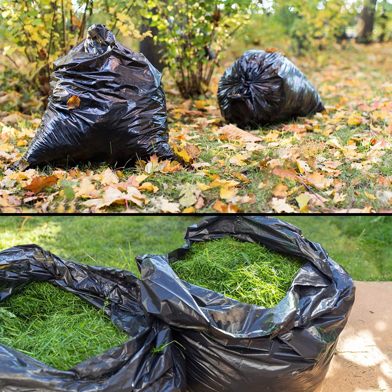 Lawn and Leaf Bags by Ultrasac - 39 Gallon Garbage Bags (HUGE 100 Pack /w Ties) 33" x 43" Heavy Duty Industrial Yard Waste Bag - Professional Outdoor Trash Bags for Contractors and more