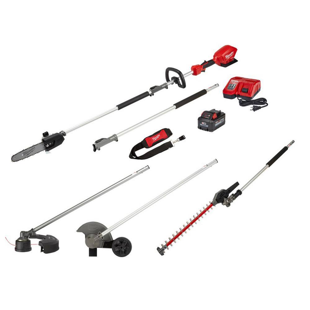 MW M18 FUEL 10 in. 18V Lithium-Ion Brushless Electric Cordless Pole Saw Kit wString TrimmerHedge TrimmerEdger Attachment 2825-21PS-49-16-2717-49-16-2718-49-16-27