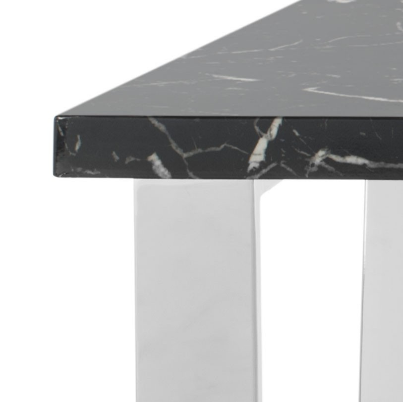 Mara Square Coffee Table  Black Marble/Chrome   Contemporary   Coffee Tables   by Rustic Home Furniture Deco  Houzz