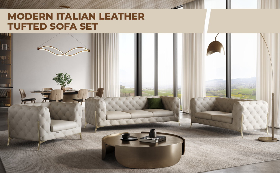 Angelica Italian Leather Loveseat   Midcentury   Loveseats   by Luxuriant Furniture  Houzz