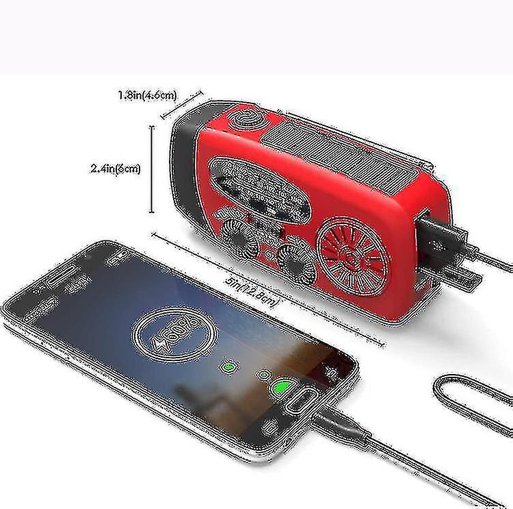 Emergency Solar Radio Hand Crank Weather Radio With Led Flashlight Phone Power Bank Charger