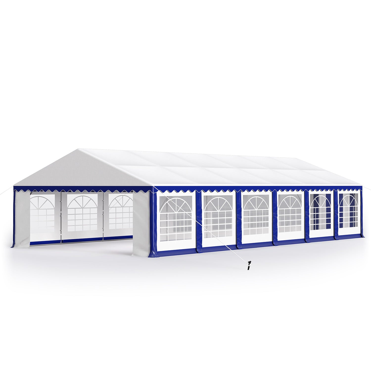 MF Studio 20'X40' Party Tent Outdoor Patio Event Shelter Canopy with 12 Removable Sidewalls, White and Blue