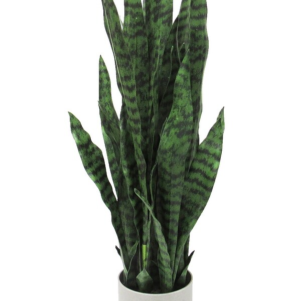 Artificial Sansevieria Snake Plant in Grey Pot