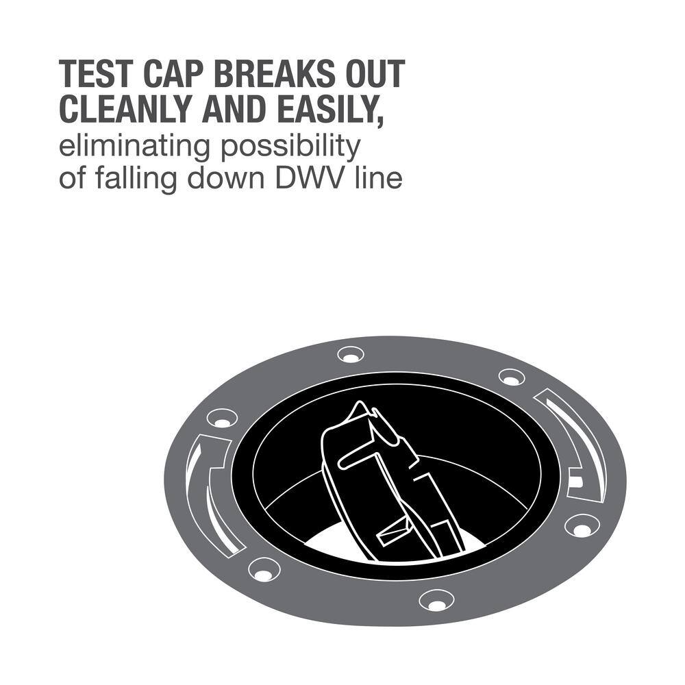 Oatey Fast Set 4 in. ABS Hub Toilet Flange with Test Cap and Stainless Steel Ring 436562