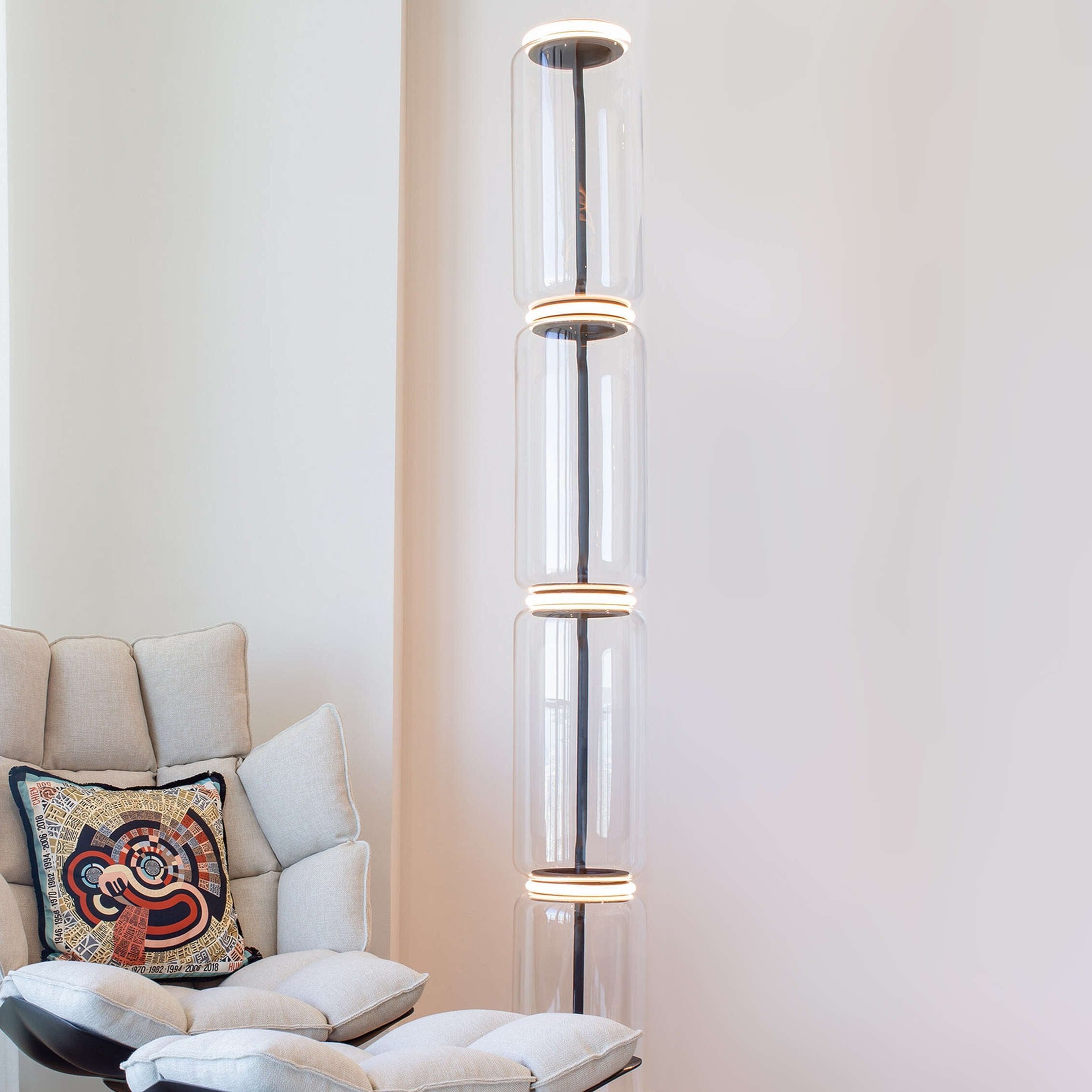 Bamboo Glass Floor Lamp