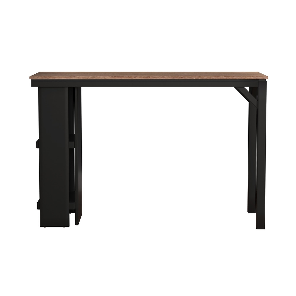 Hillsdale Furniture Knolle Park Wood Counter Height Table  Black/Wire Brush Oak   36H x 55.25W x 23.75D