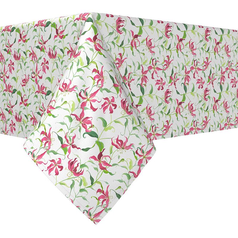 Square Tablecloth， 100% Polyester， 54x54， Tropical Fire Lily