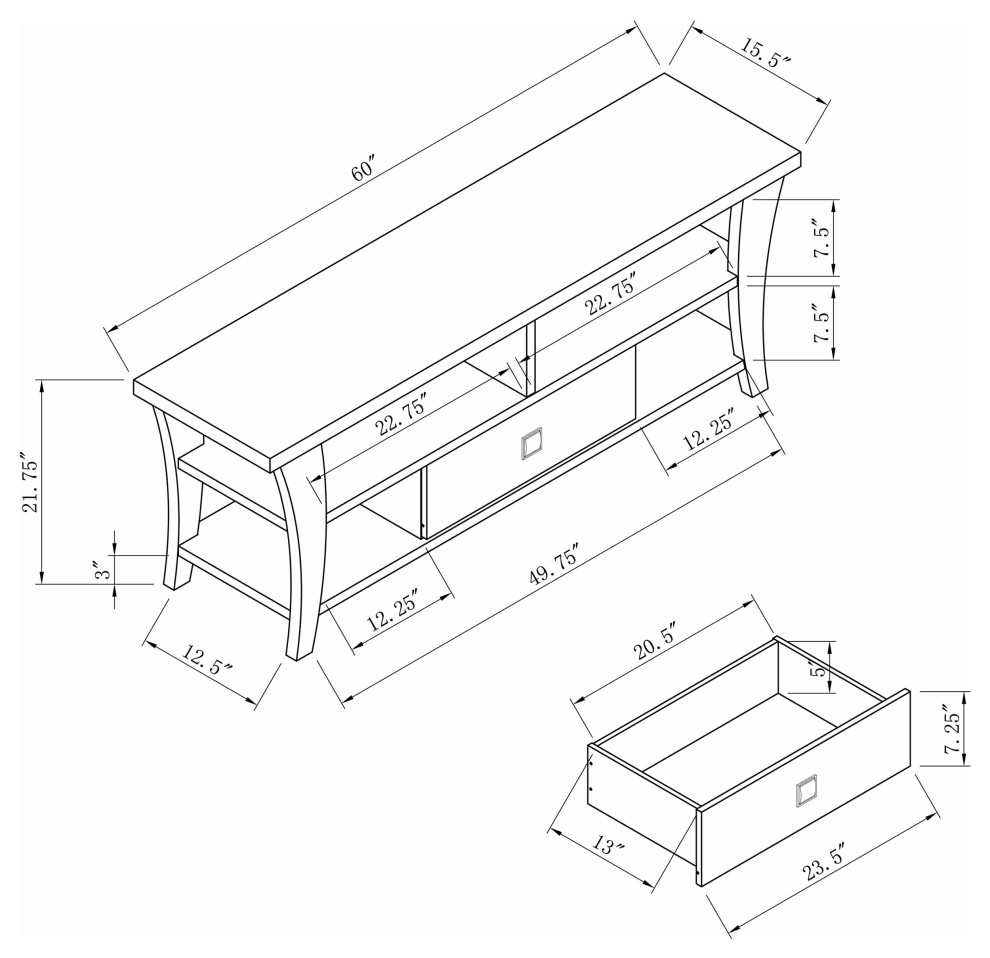 Anita 1 drawer TV Console Cappuccino   Modern   Entertainment Centers And Tv Stands   by Modon  Houzz