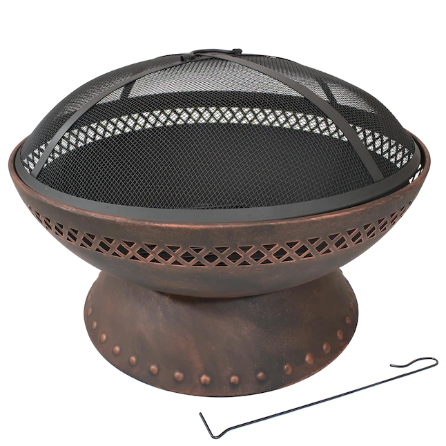 Sunnydaze Decor NB-154 25-in W Copper Steel Wood-Burning Fire Pit