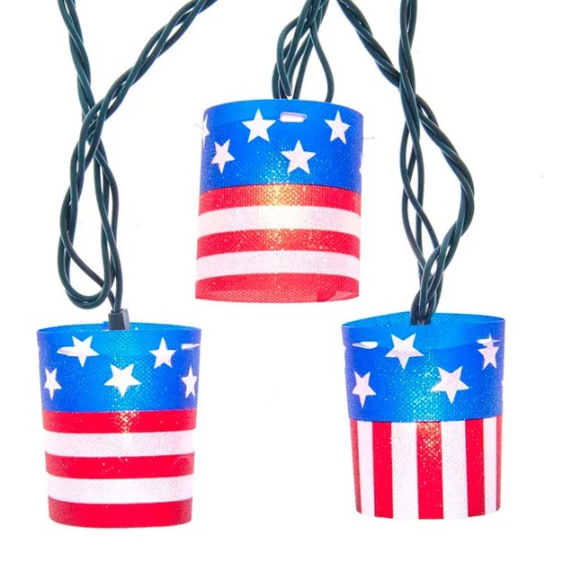 American Flag Tube Light Set Stars Stripes Christmas Novelty Sculpture Lights