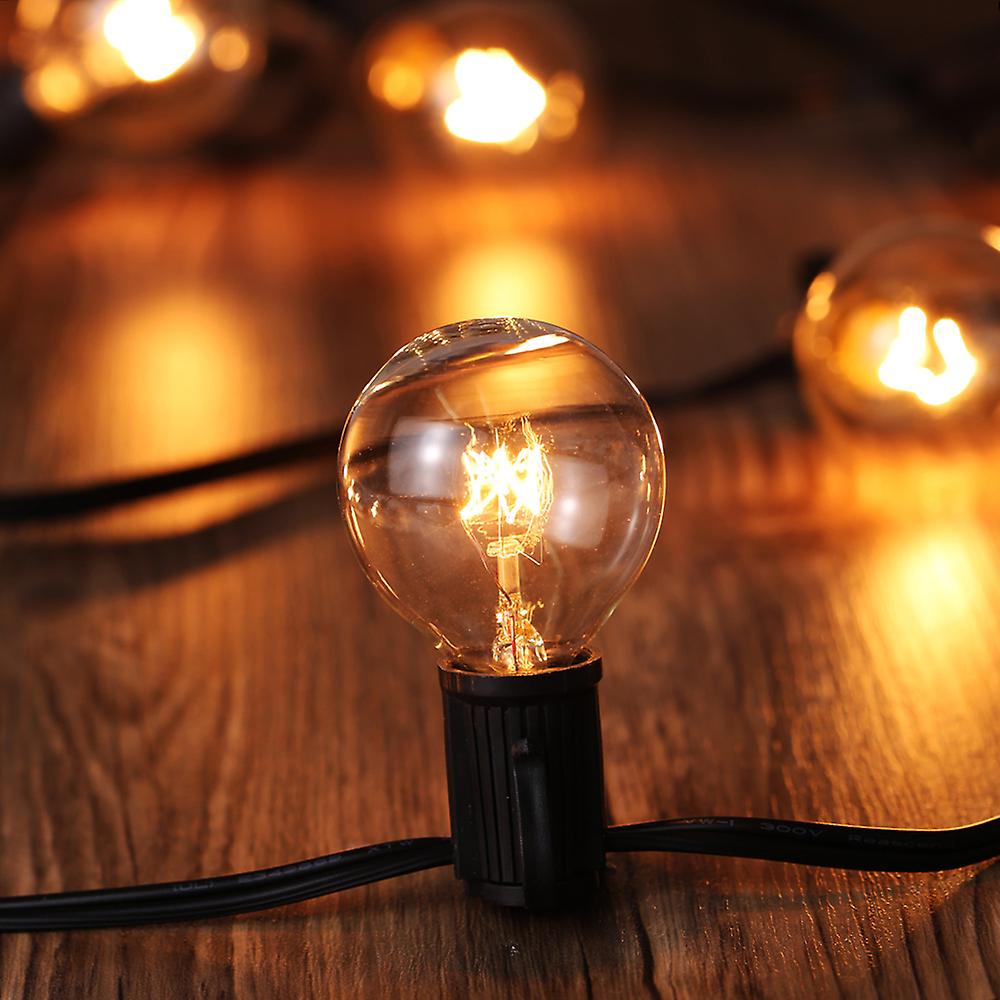 G40 Incandescent String Light 2 Spare Bulbs Total Power 175w 27ft E12 Base For Patio Garden Backyard Party Christmas Holiday Wedding Decorations No.27