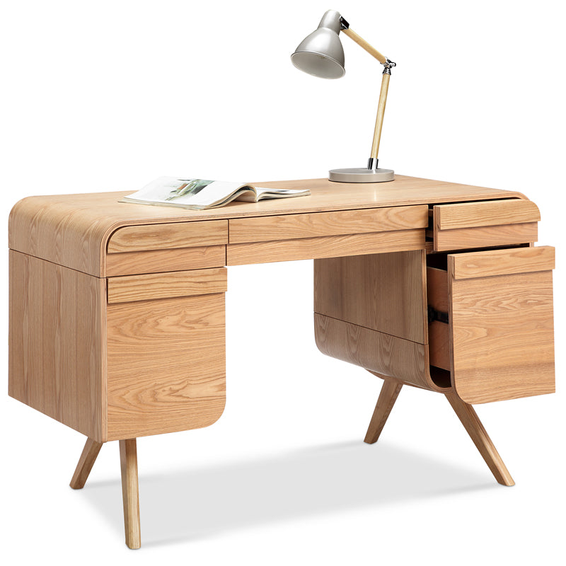 CELIO Study Desk with Storage 1.2M - Natural Ash Oak