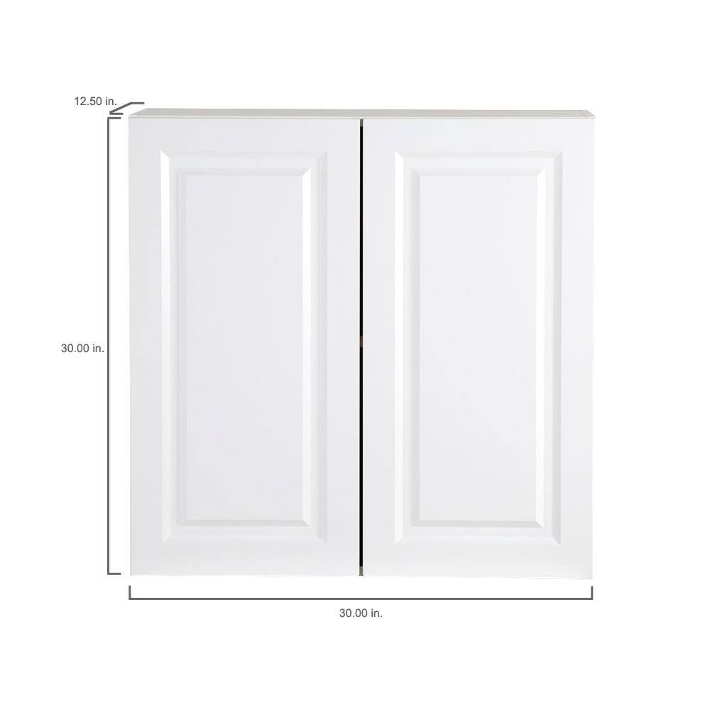 Hampton Bay Benton 30 in. W x 12.5 in. D x 30 in. H Assembled Wall Kitchen Cabinet in White BT3030W-WH