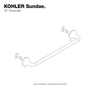 KOHLER Sundae 18 in. Towel Bar in Matte Black R31059-BL