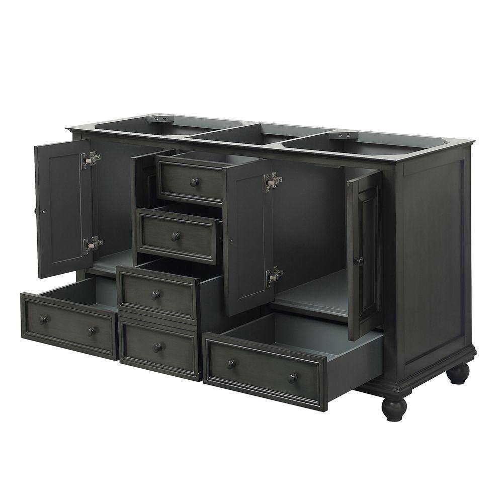 Avanity Thompson 60 in. W x 21 in. D x 34 in. H Vanity Cabinet in Charcoal Glaze THOMPSON-V60-CL