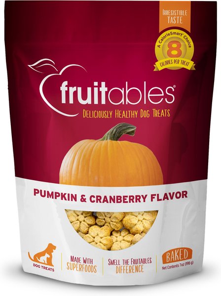 Fruitables Pumpkin and Cranberry Flavor Crunchy Dog Treats