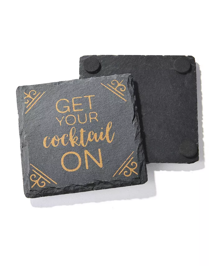 American Atelier 4 X 4 Slate Coasters Square Set 4 Piece