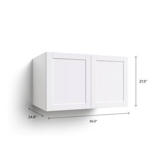 NewAge Products Home Kitchen White Particle Board Ext Above Fridge Cabinet with Soft Close Door (36 in. W x 24.8 in. D x 21.5 in. H) 81057