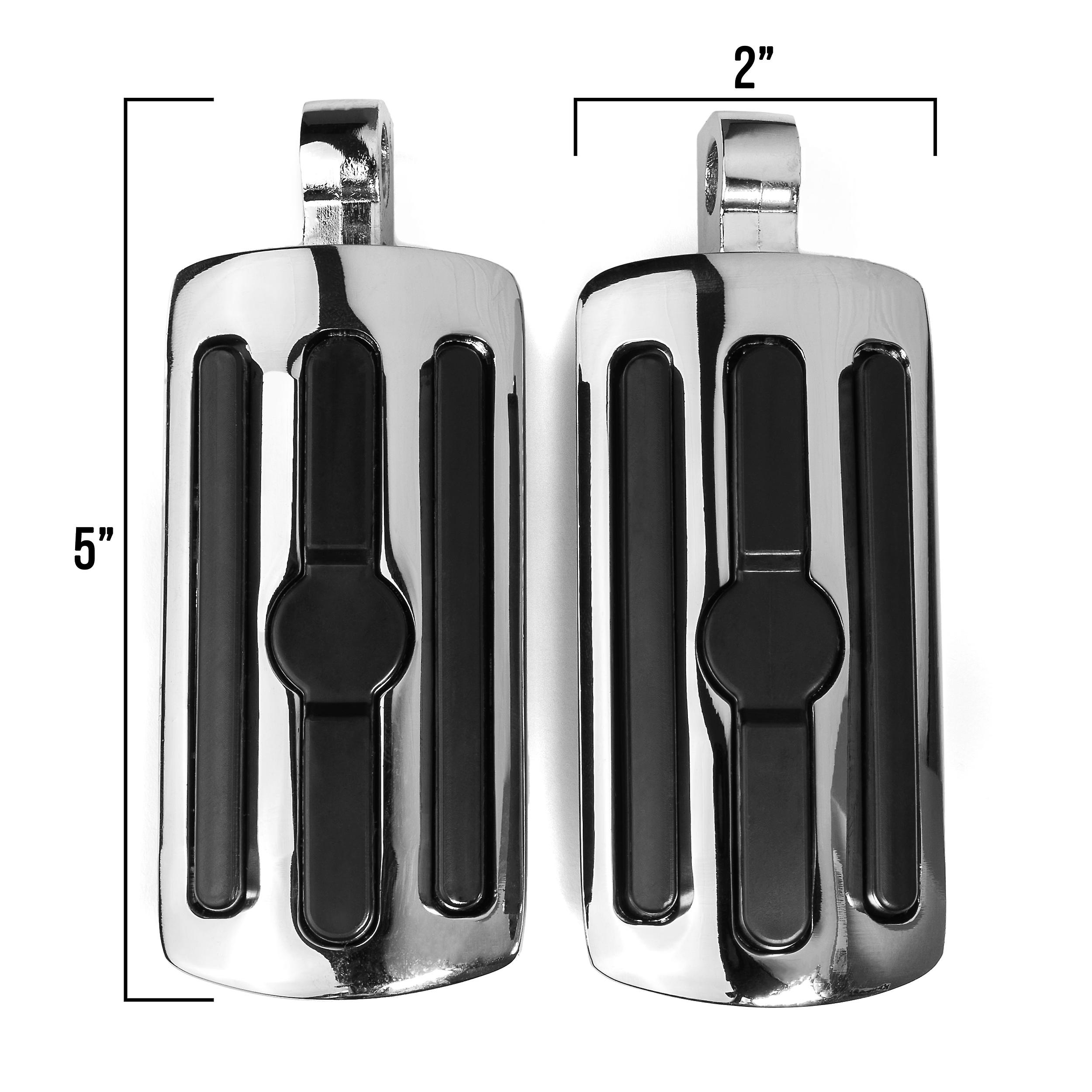 Chrome Foot Pegs Footrest， 1 Pair， Compatible with Harley Davidson FLTRU Road Glide Ultra 2011-2019