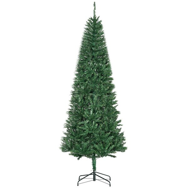 7' Tall Unlit Slim Fir Artificial Christmas Tree with Realistic Branches