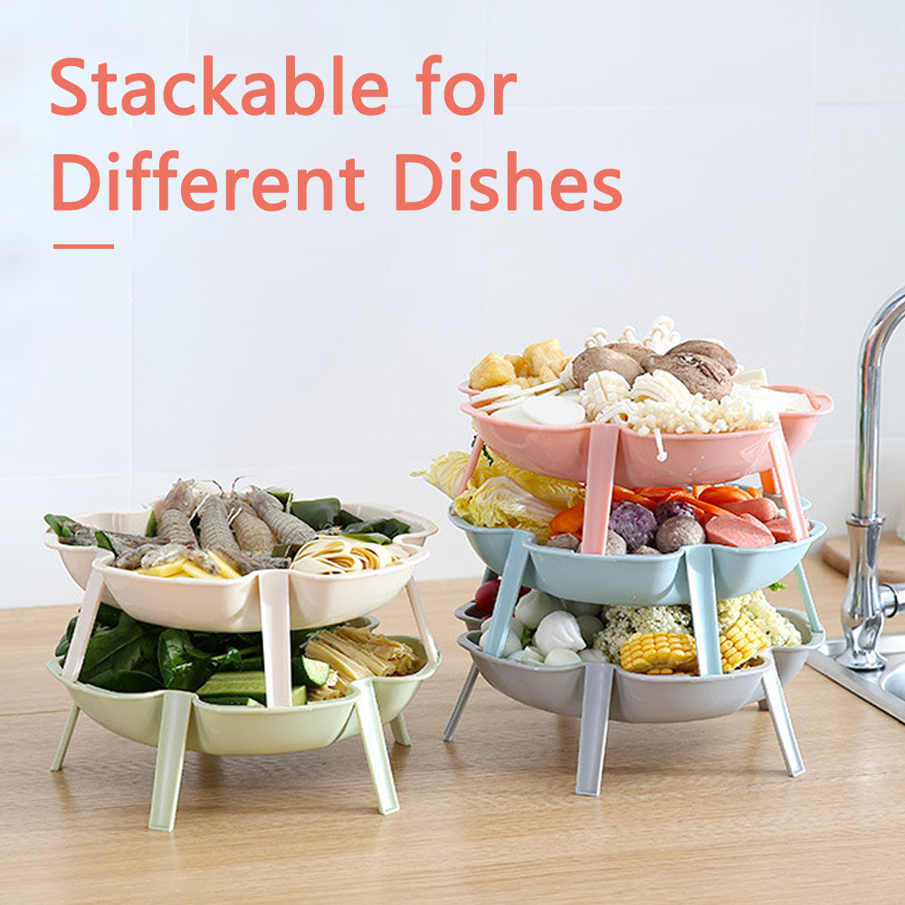 Fruit and Vegetable Bowl Plate Stackable Hotpot Barbecue Dish Large Serving Bowl for Fruits and Salads