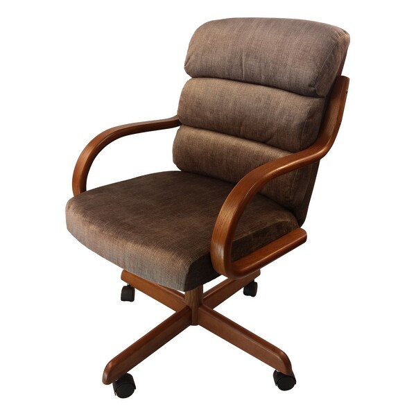 Caster Chair Company Hamilton Caster Arm Chair in Tawny Microsuede