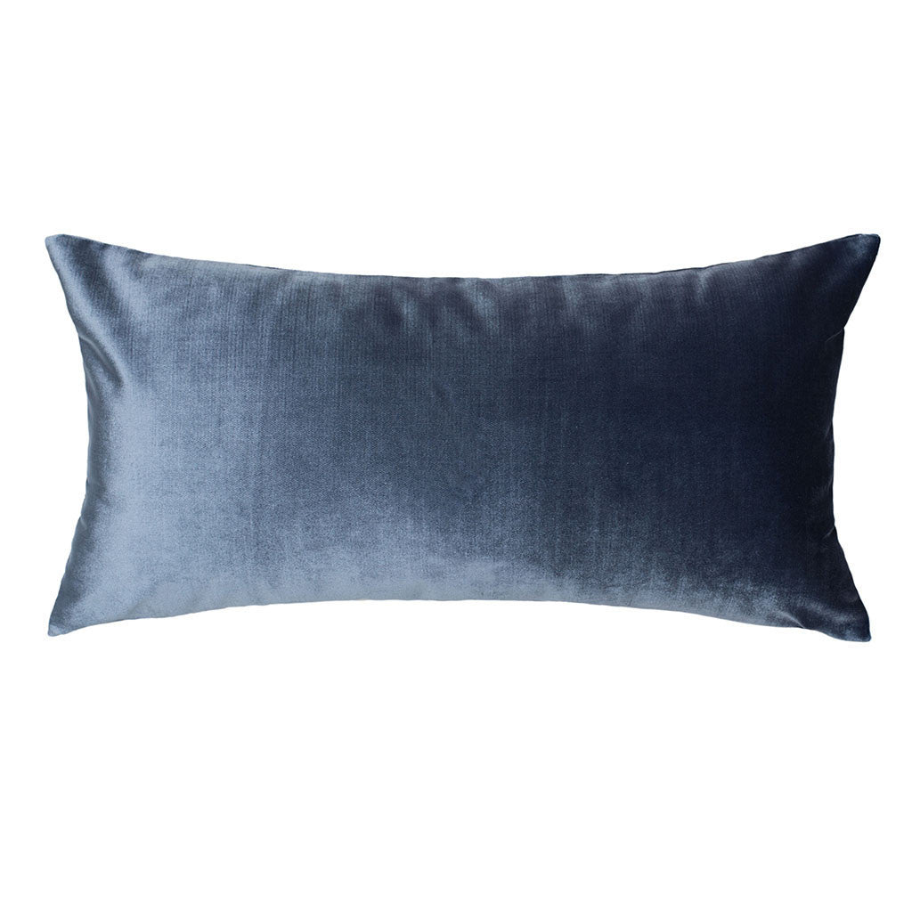 Dusk Blue Velvet Throw Pillow