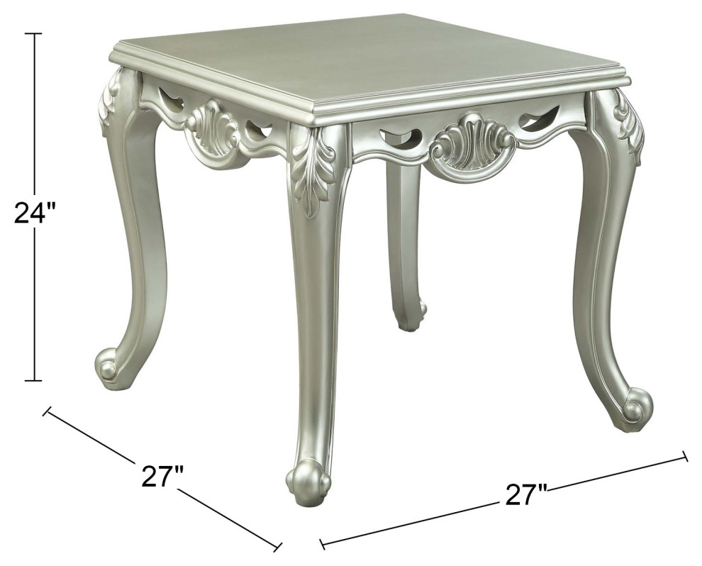 Wood Square End Table  Champagne   Victorian   Side Tables And End Tables   by Simple Relax  Houzz