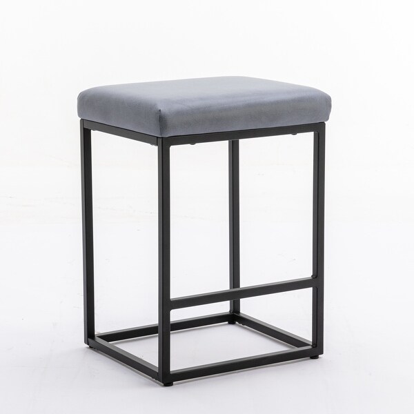 Backless Modern Barstools with Faux Leather