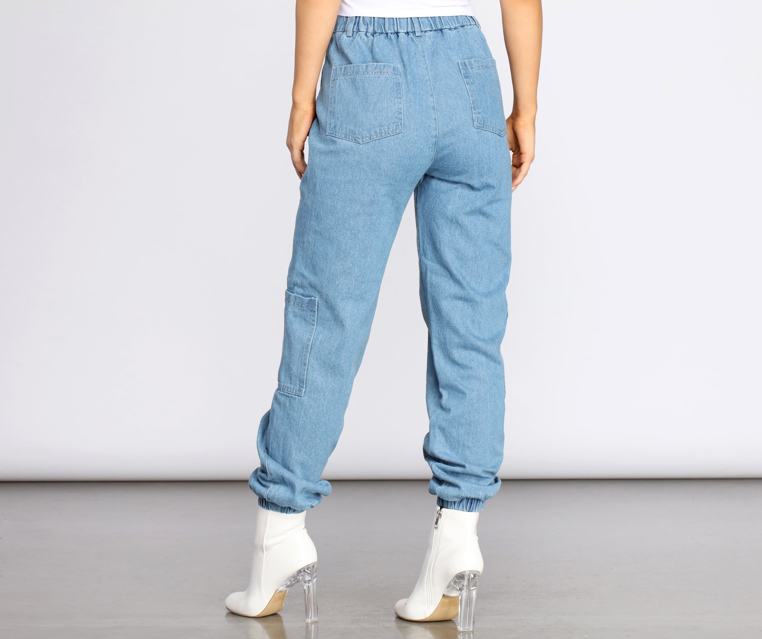 Casual Cargo Denim Joggers