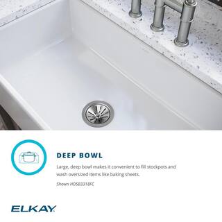 Elkay Burnham White Fireclay 33 in. Single Bowl Farmhouse Apron Kitchen Sink HDSB3318FC