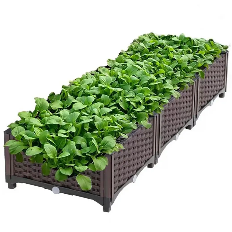 Raised Elevated Patio Garden Bed Flower Planting Vegetable Box Square Plastic Planter