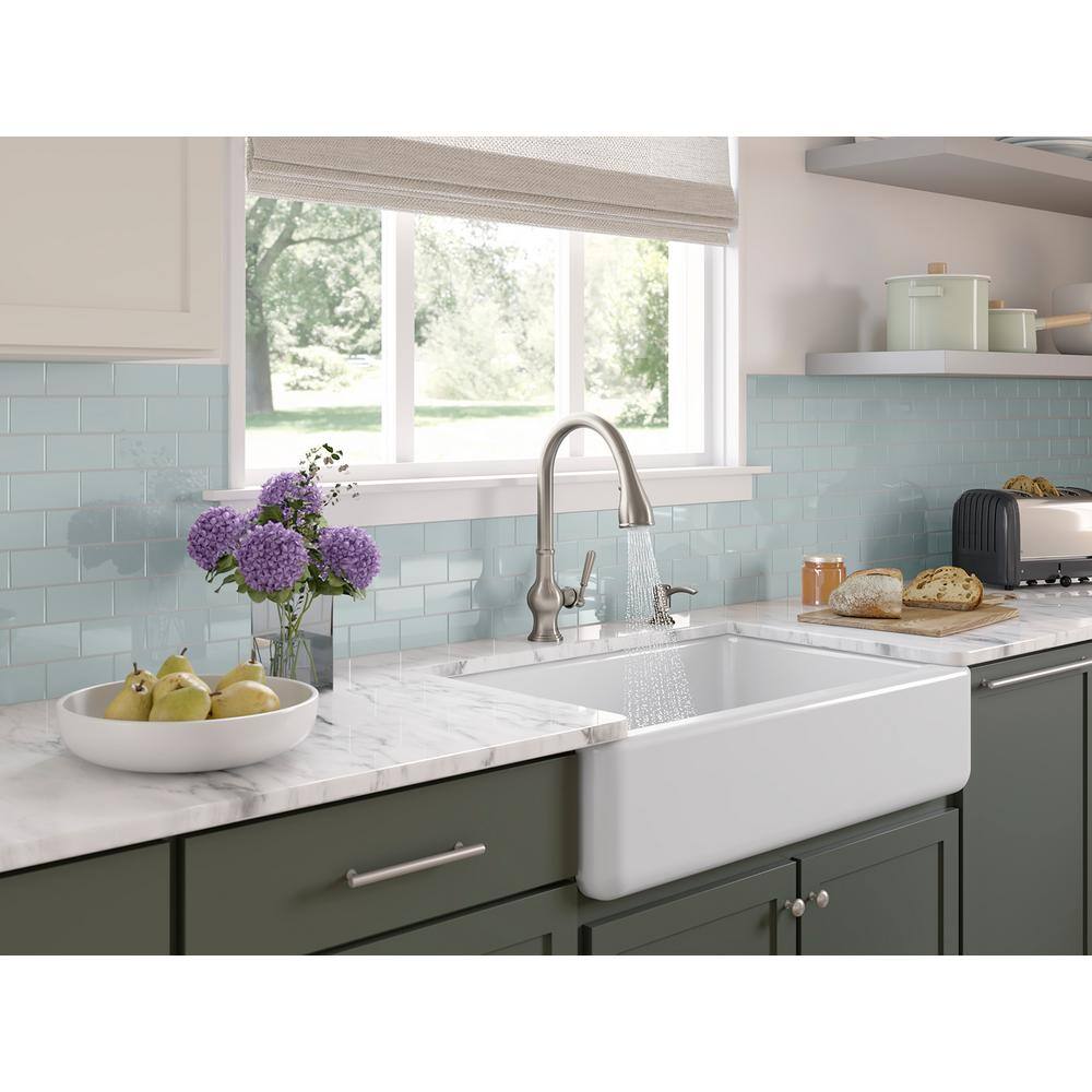 KOHLER Capilano Single-Handle Pull-Down Sprayer Kitchen Faucet with Boost Technology in Vibrant Stainless K-R24214-SD-VS