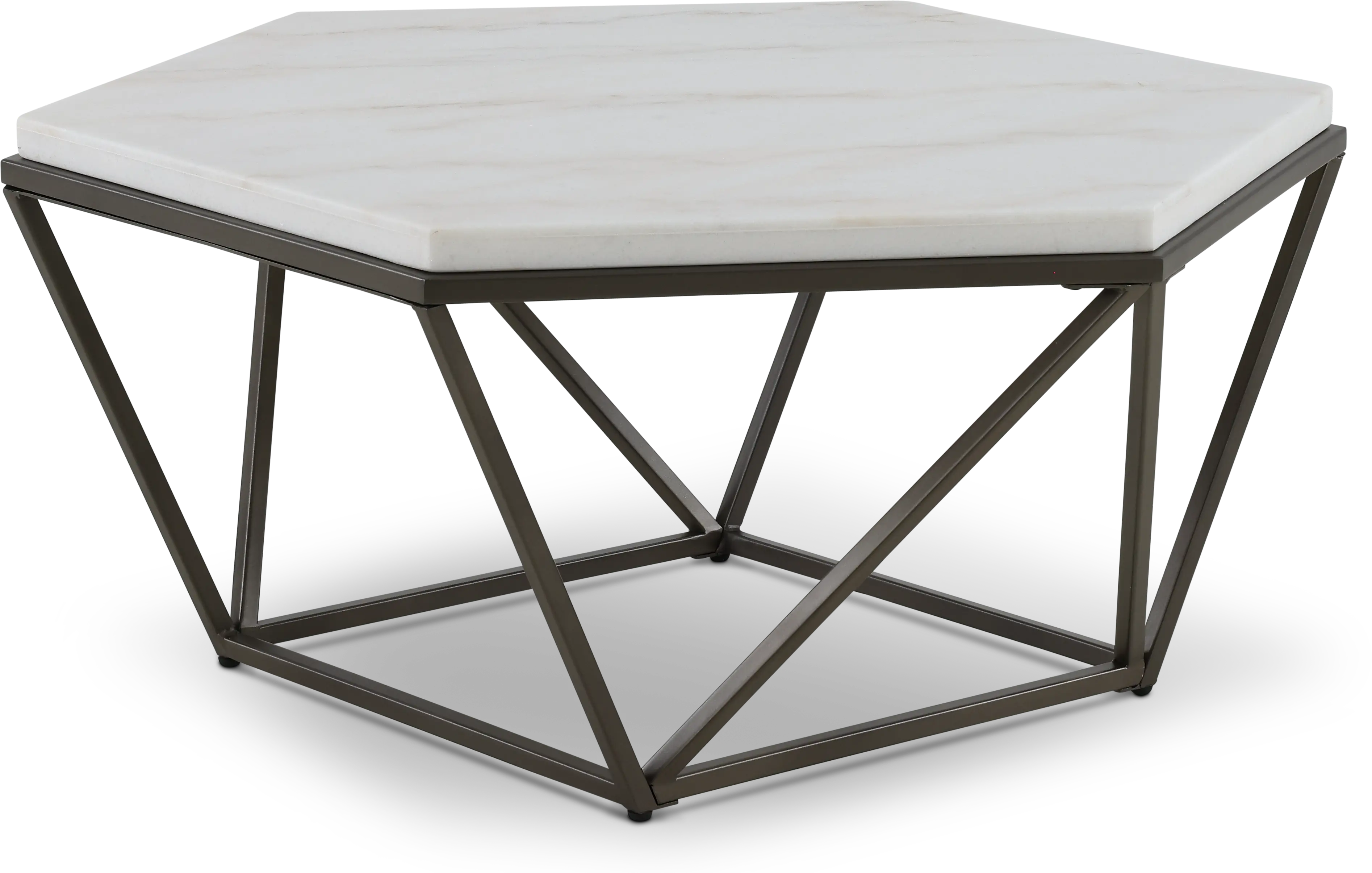 Corvus Modern Coffee Table with White Marble Top