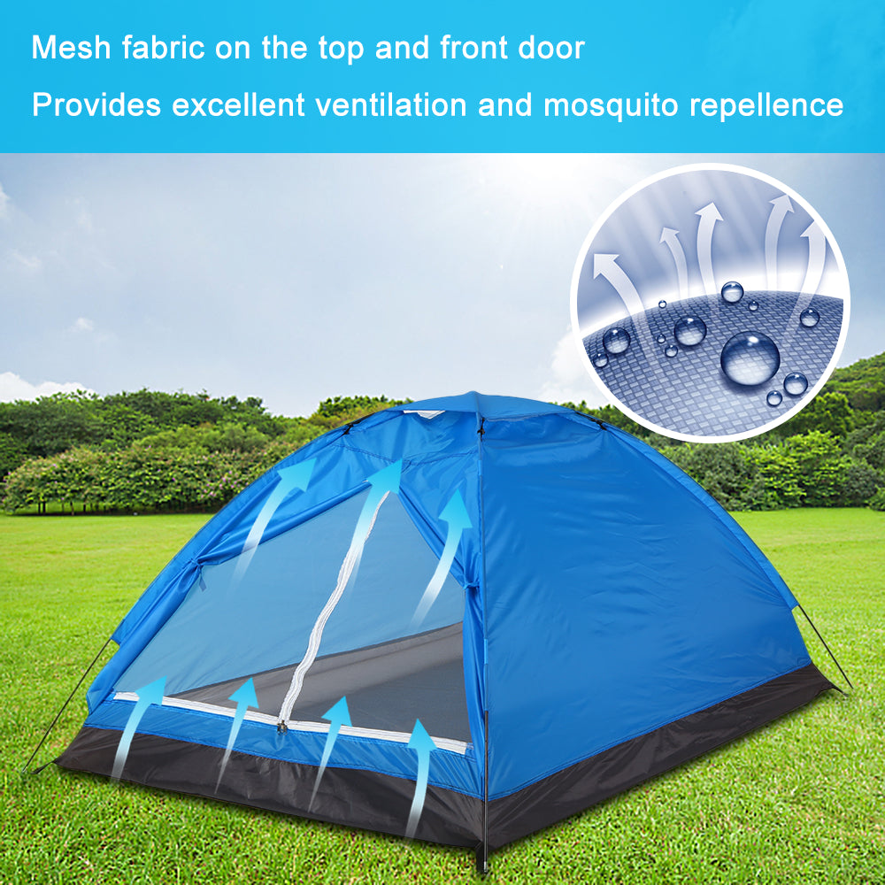 Tent 2 Person Waterproof， Outdoor  Camping Pop up Canopy Tent for Fishing Hiking Camping(200*130*110cm/6.56*4.27*3.61ft，Orange)