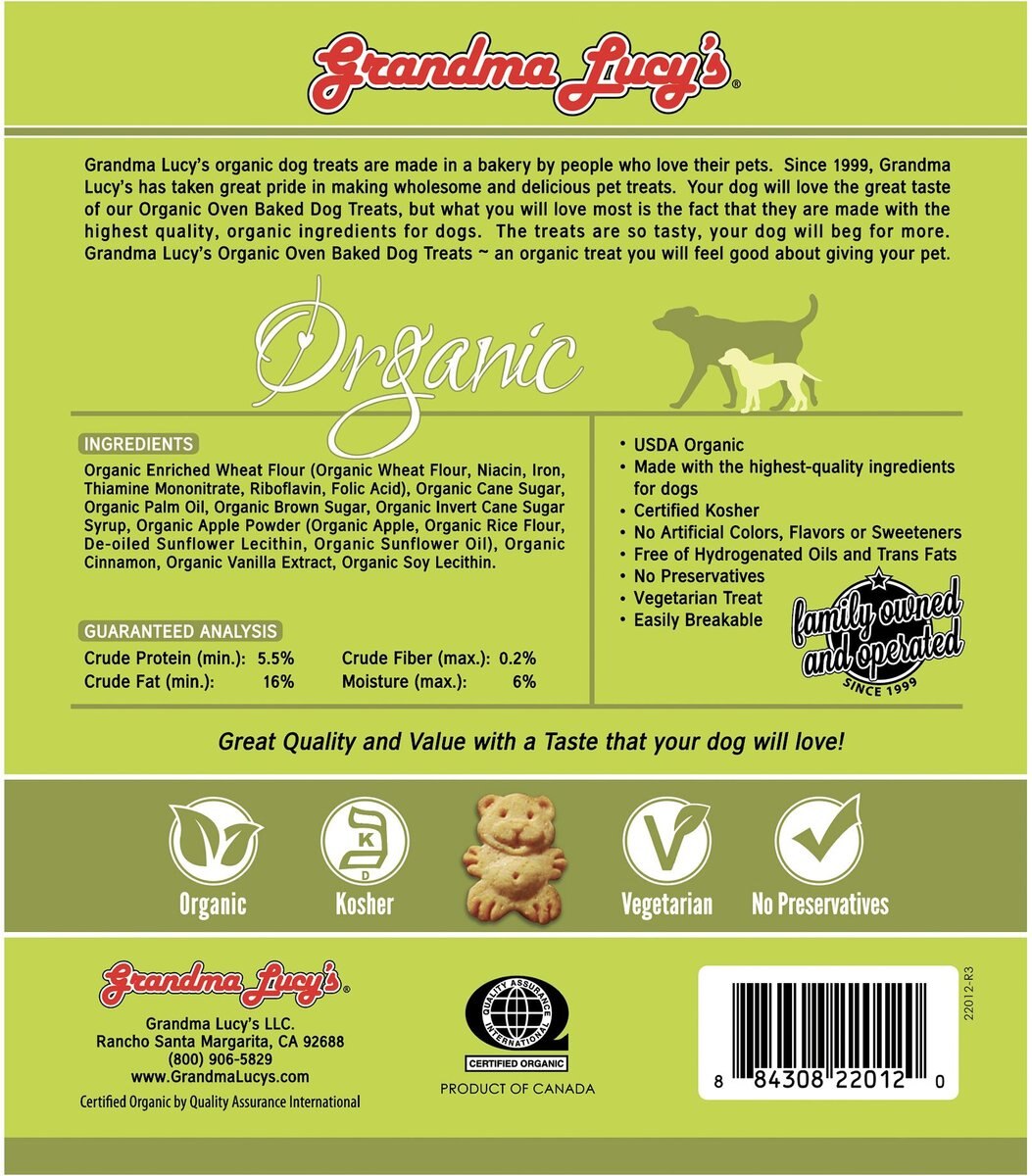 Grandma Lucy's Organic Apple Oven Baked Dog Treats