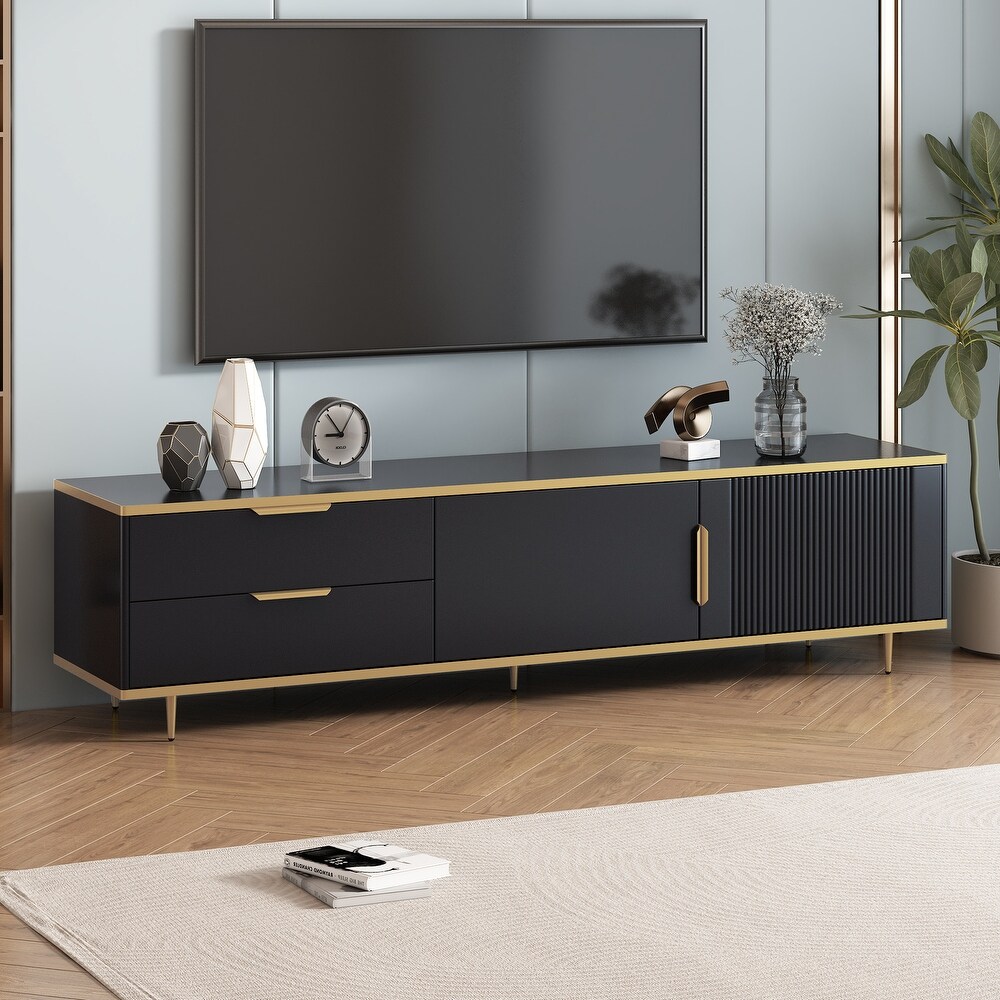 Modern TV Stand with 2 Drawers and 2 Cabinets