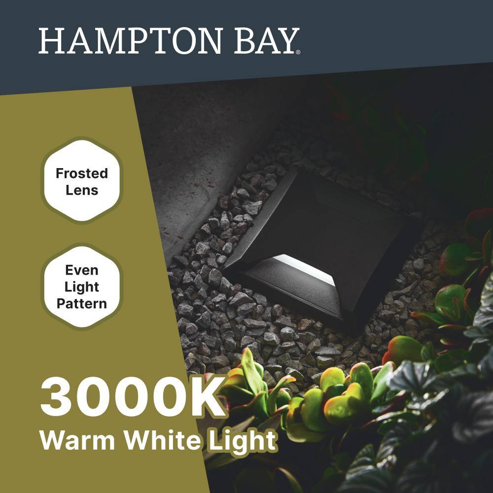 Hampton Bay Low Voltage Landscape Black Square In Ground WellDeck Light with 1.8-Watt 150 lumen Integrated LED LDS-WS2BL3000K