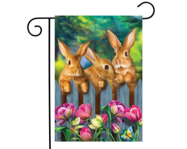 Briarwood Lane Garden Bunnies Spring Garden Flag Tulips Easter Ra