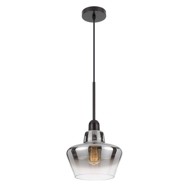 1 Light Metal Contemporary Pendant Matte Black Cal Lighting