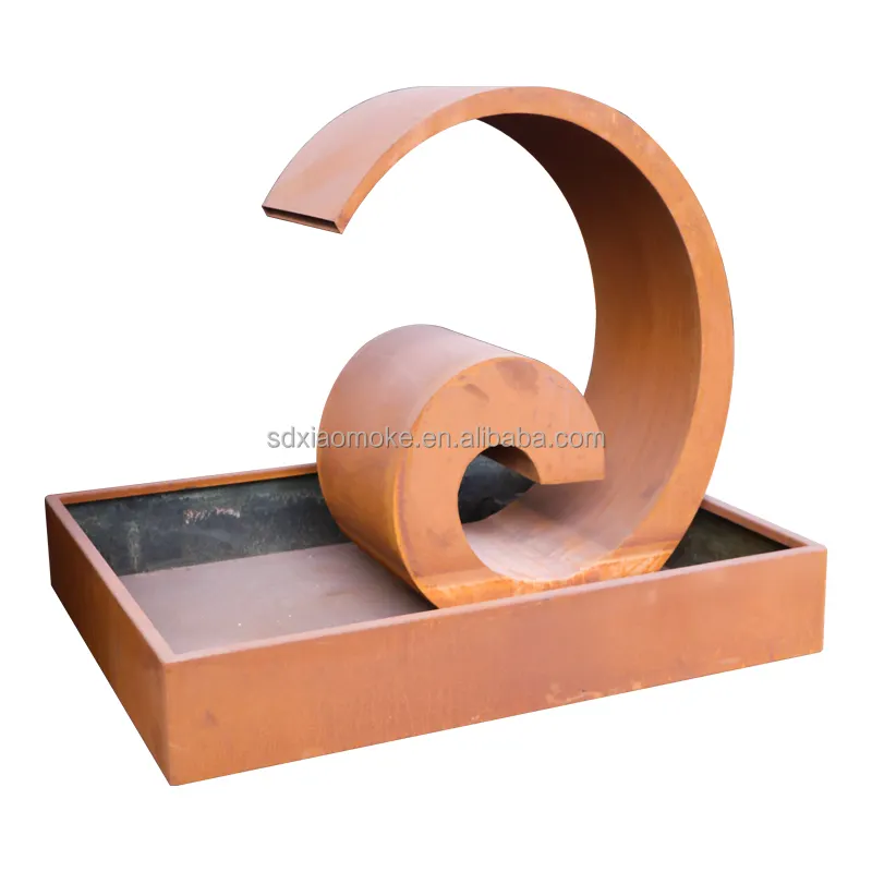 wholesale outdoor garden sculpture artificial waterfall  corten steel water features water fountain