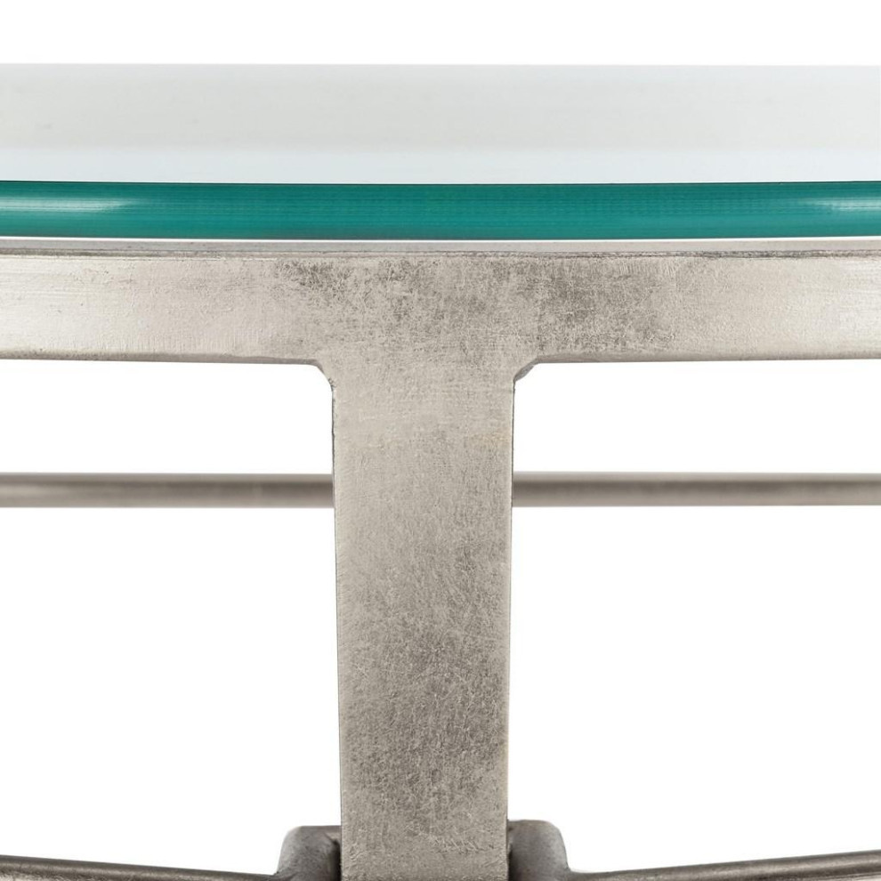 Tara Antique Silver Glass Console Table   Contemporary   Console Tables   by Rustic Home Furniture Deco  Houzz