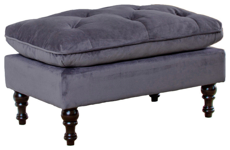 GDF Studio Cordoba Contemporary Button Tufted Fabric Ottoman   Traditional   Footstools And Ottomans   by GDFStudio  Houzz