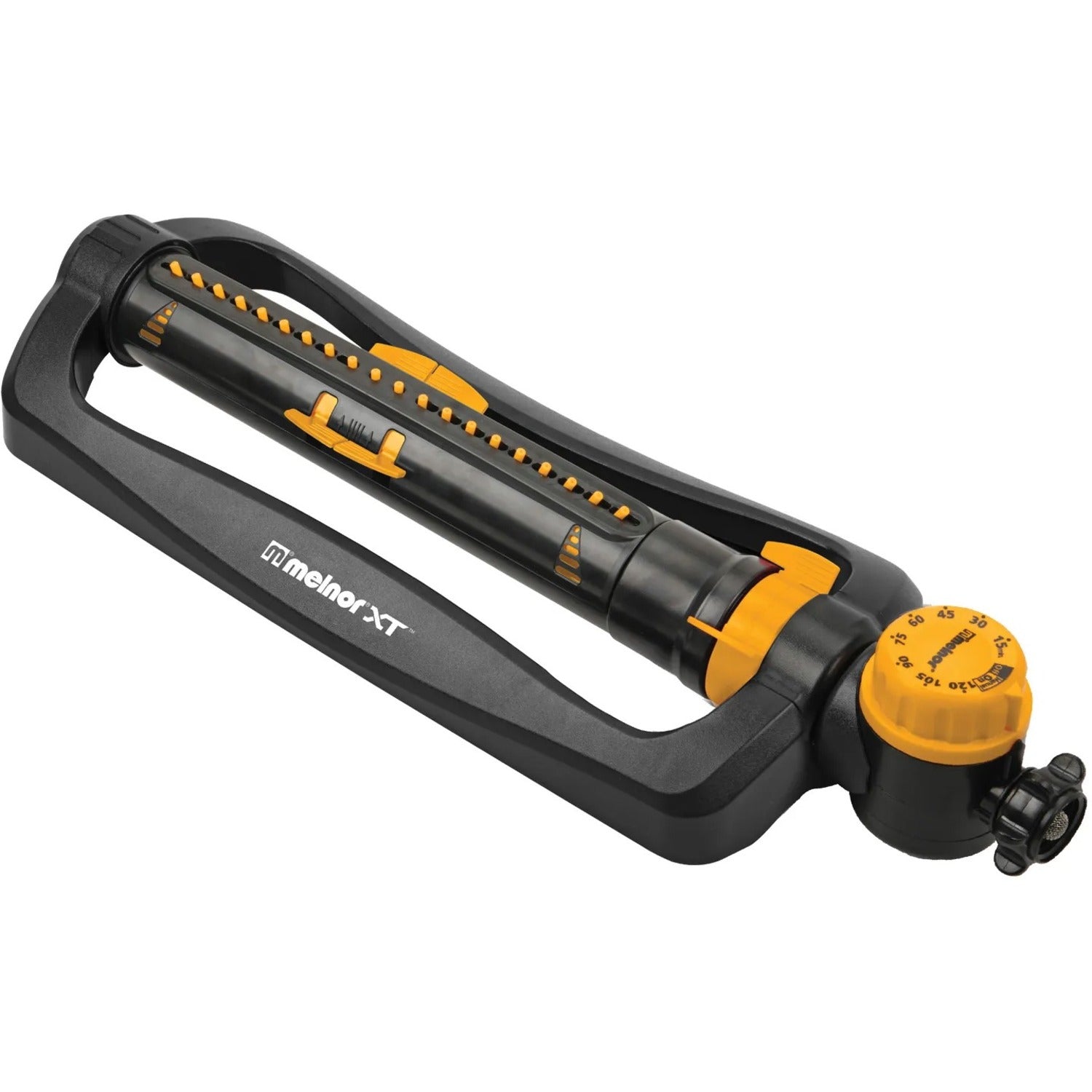 Melnor XT45110 3900 sq. ft. Turbo Oscillating Sprinkler with Integrated Timerand#44; Black and Yellow