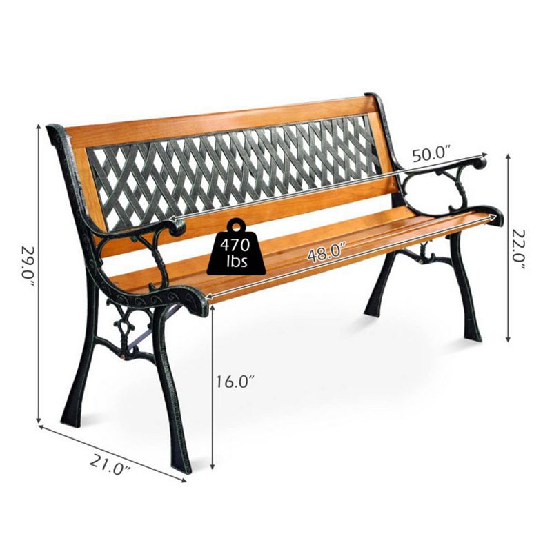 Hivago Outdoor Cast Iron Patio Bench