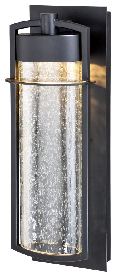 Logan 1 Light LED Bronze Cylinder Outdoor Wall Lantern Clear Glass   Contemporary   Outdoor Wall Lights And Sconces   by Vaxcel  Houzz