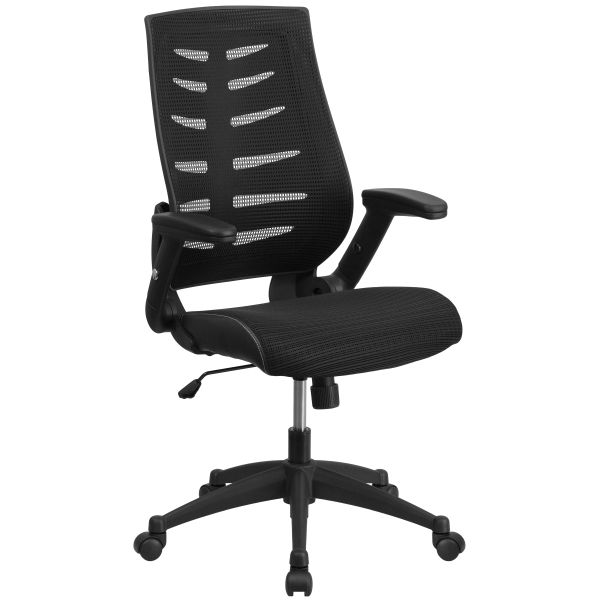 Flash Furniture High Back Designer Mesh Office Chair with Height Adjustable Flip-Up Arms